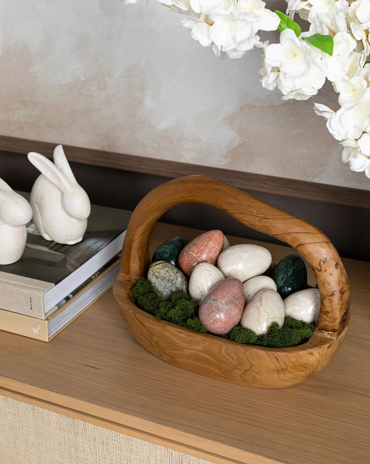 Organic Teak Wood Basket 3 Organic Teak Wood Basket - Image 3