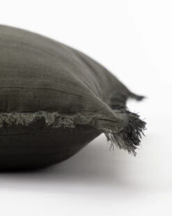 Abbey Silk Fringe Pillow Cover 11 Abbey Silk Fringe Pillow Cover -Home Improvement Shop AbbeySilkFringePillowCover MPLW0437 GRY 24x24 D1