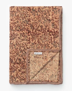 Anarkali Block Print Floral Tablecloth -Home Improvement Shop AnarkaliBlockPrintFloralTablecloth MKTN1077 RED OS D1 T