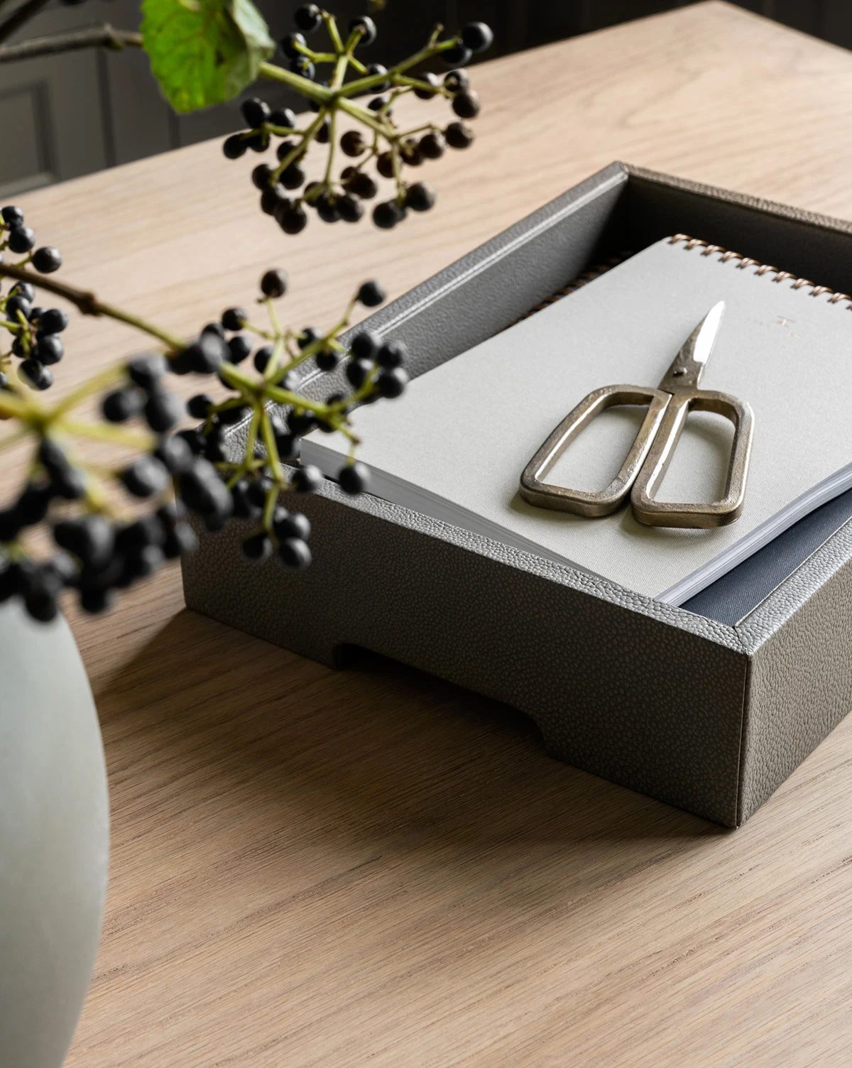 Gray Shagreen Tray 2 Gray Shagreen Tray - Image 2