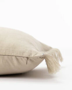 Hazelton Mushroom Fringed Pillow Cover -Home Improvement Shop HazeltonFringedPillowCover MPLW0909 MSH 12x24 D1