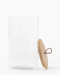 Leather Pull Lidded Jars -Home Improvement Shop LeatherPullLiddedJars MKTN0518 GLS D1