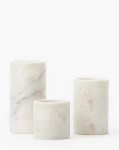 Marble Cylinder Pillars (Set Of 3)
