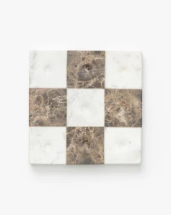 Marble Tic-Tac-Toe Board -Home Improvement Shop MarbleTic Tac ToeBoard MDCR2601 BWN OS D1