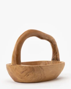 Organic Teak Wood Basket 8 Organic Teak Wood Basket -Home Improvement Shop OrganicTeakWoodBasket MDCR2602 NAT OS D1