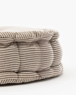 Round Neutral Striped Pillow Cushion -Home Improvement Shop RoundNeutralStripedPillowCushion MPLW1270 BWN OS D1