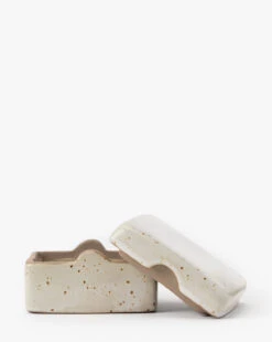 Stoneware Lidded Box -Home Improvement Shop StonewareLiddedBox MDCR2775 WHT OS D1 T