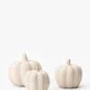 White Paper Mache Pumpkin