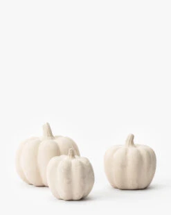 White Paper Mache Pumpkin