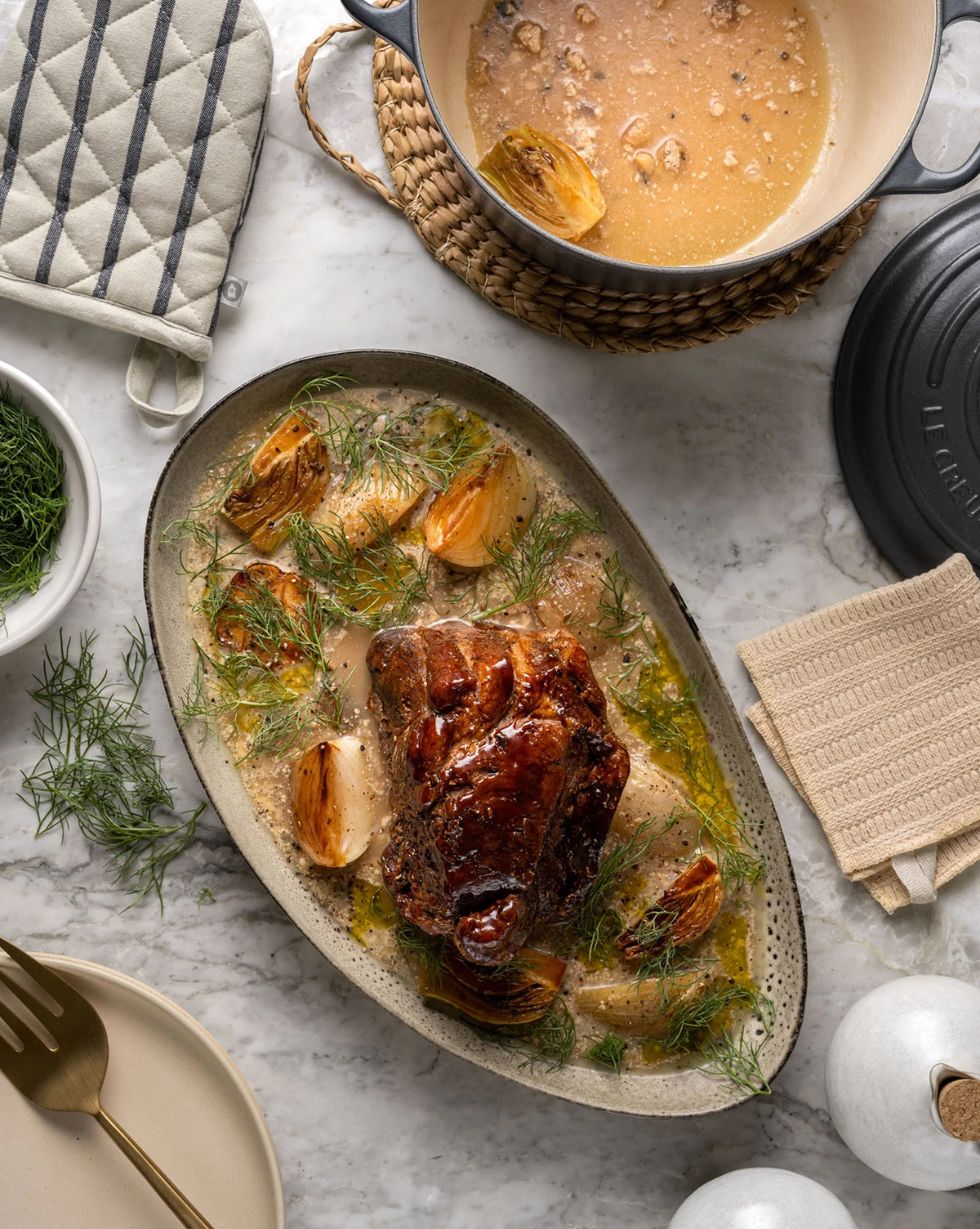 Black Striped Oven Mitt 2 Black Striped Oven Mitt - Image 2