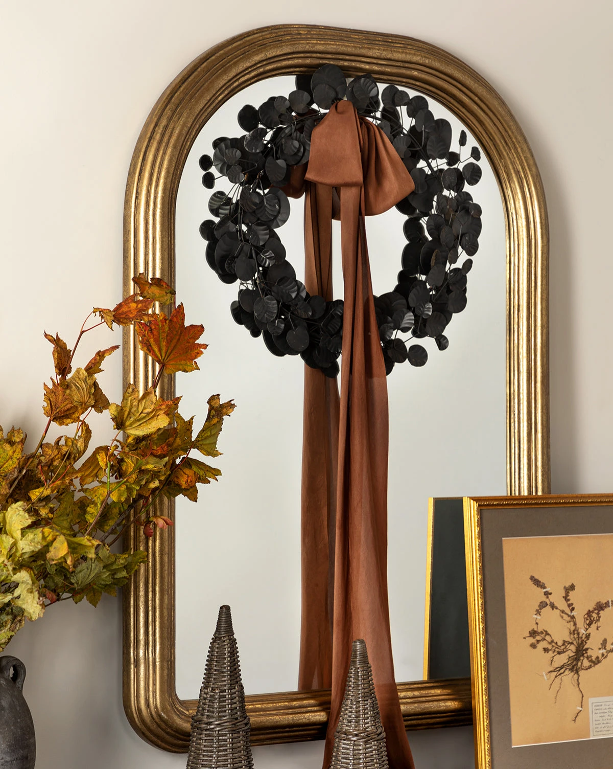 Faux Black Eucalyptus Wreath 2 Faux Black Eucalyptus Wreath - Image 2